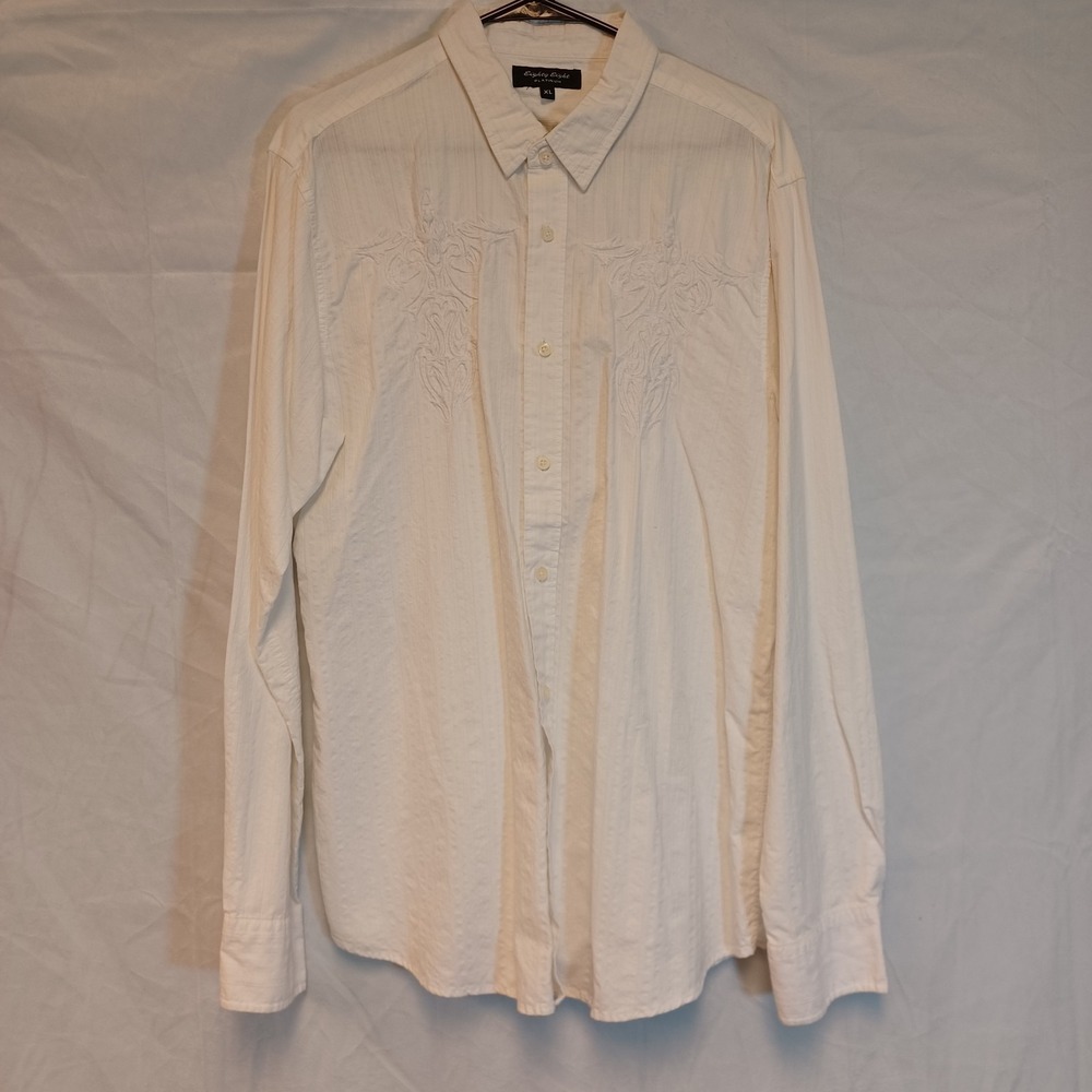 Eighty Eight Platinum White Men's‎ Embroidered Shirt Size XL Y2K